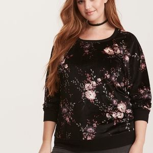 Torrid Velvet Floral Sweatshirt | Size 1